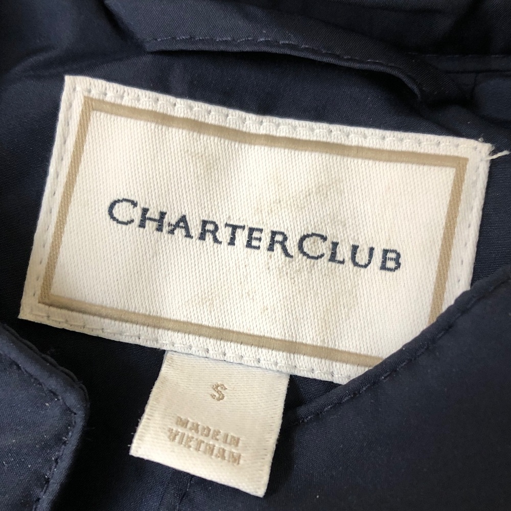 Charter Club Navy Blue Quilted Barn Jacket - Picture 3 of 6